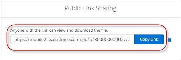 Partage de lien public dans Salesforce Files