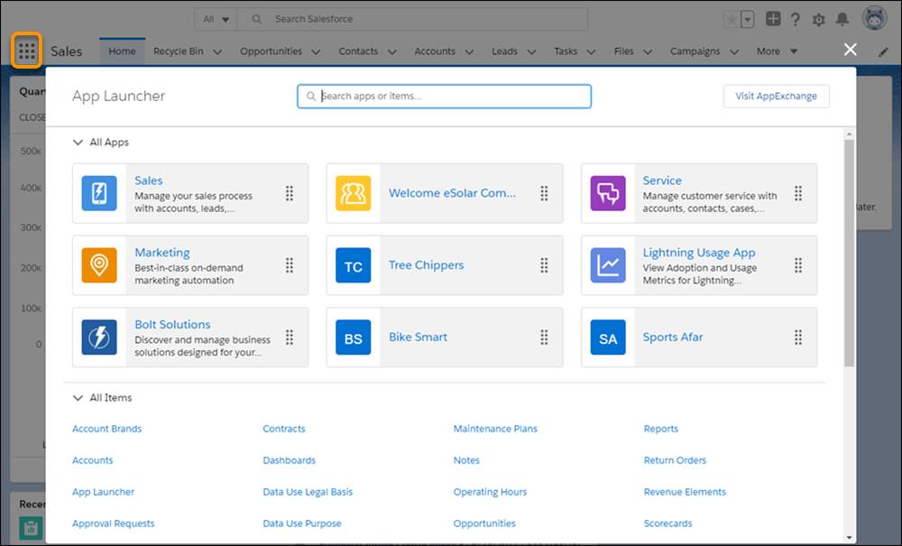 App Launcher in Lightning Experience