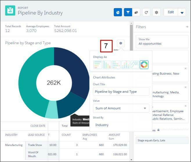 Report Run Page with Chart Options Dialog