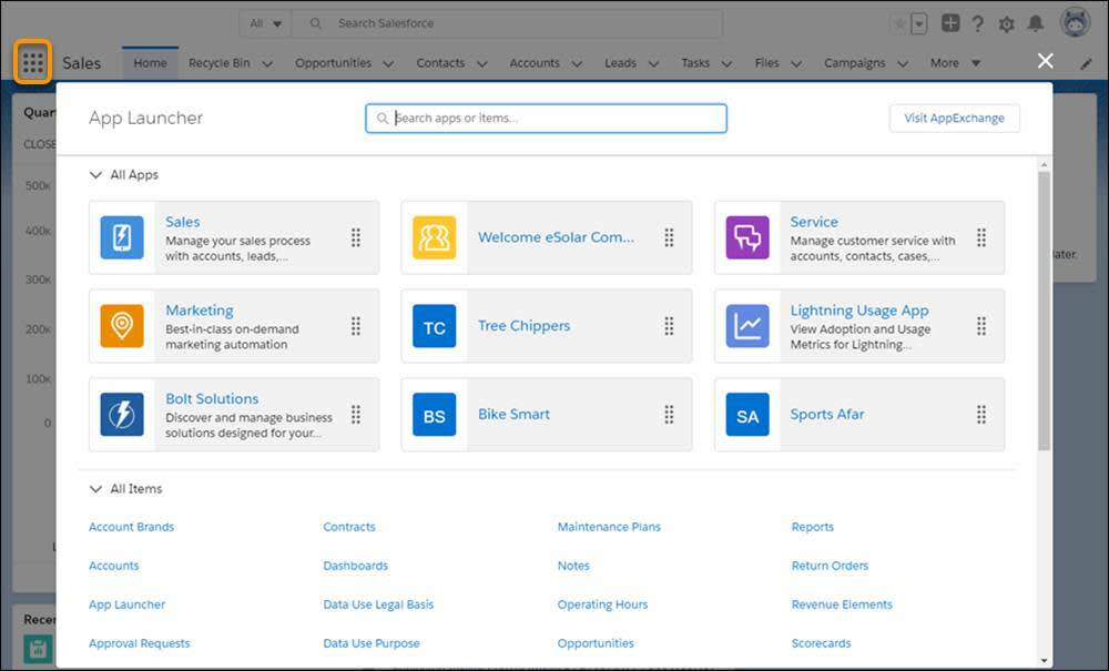 App Launcher in Lightning Experience