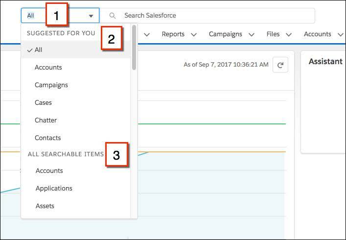 Limiter une recherche à un objet spécifique dans Lightning Experience